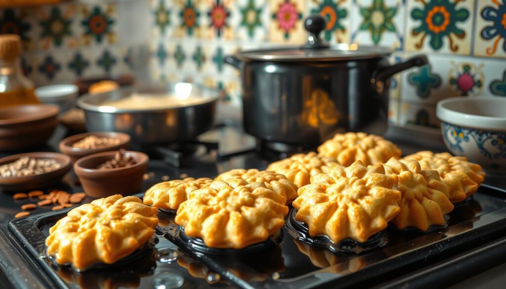 Frying Moroccan Cookies