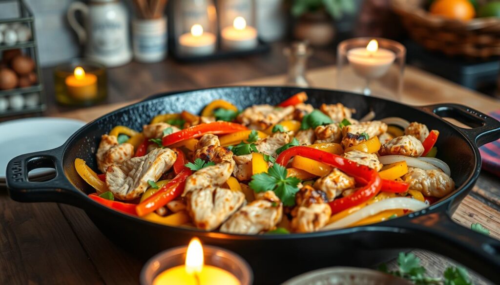 cast iron skillet chicken fajitas