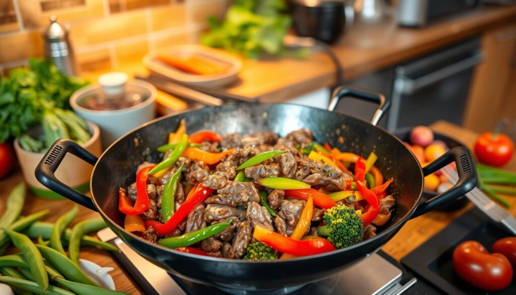 stir-fry cooking process